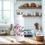 Thermosflasche mit Bambusdeckel Kirschblüte | Mama Geschenkidee | Muttertagsgeschenk | Geschenkidee für Mama | Trinkflasche