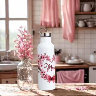 Thermosflasche mit Bambusdeckel | Mama Geschenkidee | Muttertagsgeschenk | Mutter Tochter Geschenk | Geschenkidee für Mama | Trinkflasche