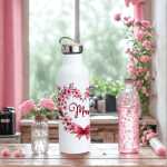 Thermosflasche mit Bambusdeckel | Mama Geschenkidee | Muttertagsgeschenk | Mutter Tochter Geschenk | Geschenkidee für Mama | Trinkflasche