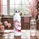 Thermosflasche mit Bambusdeckel | Mama Geschenkidee | Muttertagsgeschenk | Mutter Tochter Geschenk | Geschenkidee für Mama | Trinkflasche