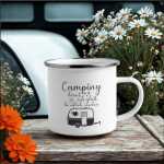 Emaille Tasse Camping Geschenk für Outdoor-Fans | Campingbecher | Campingurlaub & Lieblingstasse | Campergeschenk Emaille-Tasse