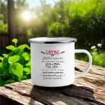 Emaille Tasse mit Campingregeln Geschenk für...
