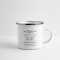 Emaille Tasse mit Campingregeln Geschenk für Outdoor-Fans | Campingtasse für Camper und den Campingurlaub Emaille-Tasse