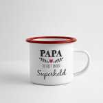 Emaille Tasse Papa Du bist unser Superheld | Vatertagsgeschenk | Vatertag Ideen | Vatertag 2025 | Papa Geburtstag Spruch