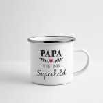 Emaille Tasse Papa Du bist unser Superheld | Vatertagsgeschenk | Vatertag Ideen | Vatertag 2025 | Papa Geburtstag Spruch