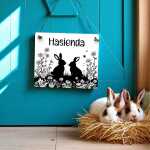 Hasienda Dekoschild | Kaninchenstall Schild wetterfest...