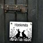 Hasienda Dekoschild | Kaninchenstall Schild wetterfest kaufen | Kaninchen Schild | Hasenschild | Metallschilder | Tierschilder