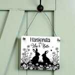 Hasienda personalisiertes Schild | Kaninchenstall Schild wetterfest kaufen | Kaninchen Schild | Hasenschild | Metallschilder | Tierschilder