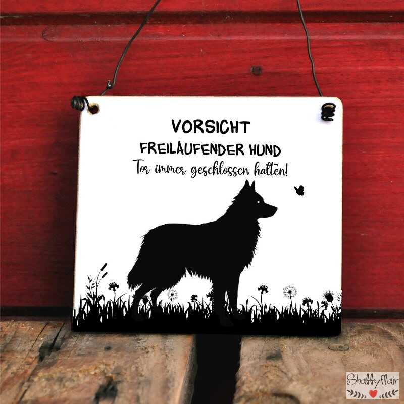 Border Collie Warnschild Aus Aluminium – 30,5 X 20 Cm, Hundewarnschild Für Garten & Einfahrt