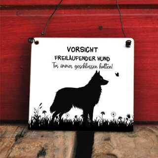 Hundeschild Border Collie – Vorsicht Hund Schild mit Motiv der Hunderasse – wetterfest