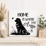 Home is where my Aussie is Schild – wetterfestes Australian Shepherd Hundeschild mit Silhouette