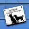 Achtung Freilaufende Alarmanlagen Hundeschild mit Silhouette zweier Hunde | Restbestand
