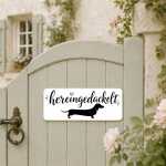 Dackel Schild hereingedackelt – Alu Türschild...