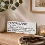 Dackel Schild mit lustigem Spruch hereingedackelt – Alu Türschild 25 x 10 cm für Dackelfans | Silhouette schwarz