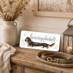Hundeschild für Dackel-Fans – Hereingedackelt...