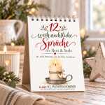 Weihnachtlicher Tischaufsteller mit 12 Sprüchen...