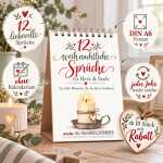 Weihnachtlicher Tischaufsteller mit 12 Sprüchen für Herz & Seele zum Advents als Weihnachtsdeko