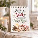 Weihnachtlicher Tischaufsteller mit 12 Sprüchen für Herz & Seele zum Advents als Weihnachtsdeko