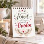 Weihnachtlicher Tischaufsteller mit 12 Sprüchen für Herz & Seele zum Advents als Weihnachtsdeko