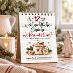 Weihnachtlicher Tischaufsteller mit 12 Sprüchen mit...