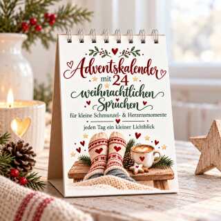 Adventskalender Weihnachtlicher Tischaufsteller mit 24 Sprüchen - jeden Tag ein kleiner Lichtblick
