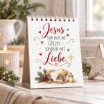 Adventskalender Weihnachtlicher Tischaufsteller mit 24 Sprüchen - jeden Tag ein kleiner Lichtblick