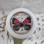 Möbelknauf Red Butterfly von Shabbyflair