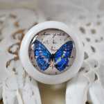 M&ouml;belknauf Blue Butterfly von Shabbyflair wei&szlig;