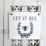 Shabby Chic Holz-Schild LET IT BEE Vintage-Biene
