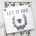 Shabby Chic Schild LET IT BEE Vintage-Biene