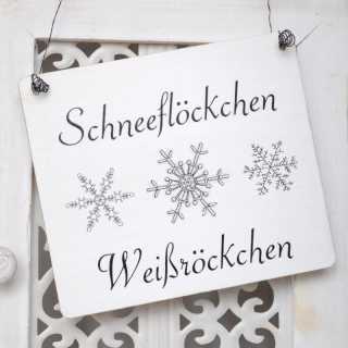 Winterliches Dekoschild SCHNEEFLÖCKCHEN WEISSRÖCKCHEN