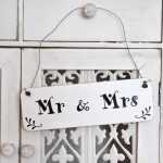 Vintage-Schild MR & MRS Hochzeitsschild im Shabby Chic