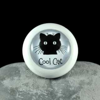 Holzknauf M&ouml;belknauf COOL CAT aus der Black Cat Serie von Shabbyflair wei&szlig;
