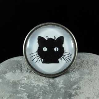 Metallknauf M&ouml;belknauf BLACK CAT von Shabbyflair alt Zinn br&uuml;niert