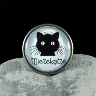 Metallknauf M&ouml;belknauf MIEZEKATZE aus der Black Cat Serie alt Messing br&uuml;niert