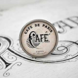 City Chic Vintage-M&ouml;belknauf CAF&Eacute; de PARIS aus Metall alt Messing br&uuml;niert