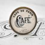 City Chic Vintage-M&ouml;belknauf CAF&Eacute; de PARIS aus Metall alt Messing br&uuml;niert