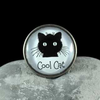 Metallknauf M&ouml;belknauf COOL CAT aus der Black Cat Serie alt Zinn br&uuml;niert