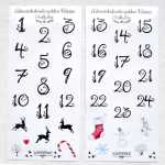 Adventskalender Zahlen Sticker Aufkleber 1 - 24 WINTERTIME