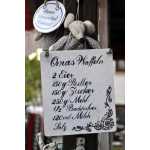 Dekoschild  OMAS WAFFELREZEPT im Shabby Chic