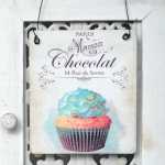 Cupcake Dekoschild MAISON CHOCOLAT  im Shabby Chic