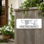Hundeschild "hereingedackelt" Dackel Schild für Dackelfans | wetterfest