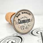 Vintage Flaschenkorken Weinkorken Flaschenverschluss CHAMPAGNE alt Messing br&uuml;niert