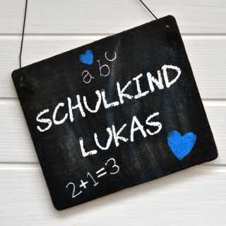 Dekoschild im Tafeldesign Schulkind mit Wunschname