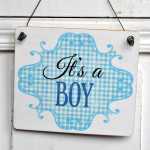 Dekoschild zur Geburt eines Jungen ITS A BOY