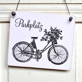 FAHRRADPARKPLATZ Schild Dekoschild Dekoschild im Shabby Chic