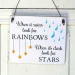 Shabby Chic Holzschild LOOKING FOR STARS &amp; RAINBOWS