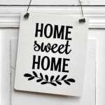 Schild HOME sweet HOME 13 x 13 (SAH+D) Holz