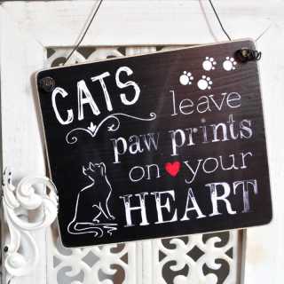 Dekoschild Dekoschild CATS LEAVE PAWPRINTS ON YOUR HEART