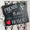 Schild Dekoschild FRIENDS & FAMILY HOME 13 x 13 (SAH+D) Holz